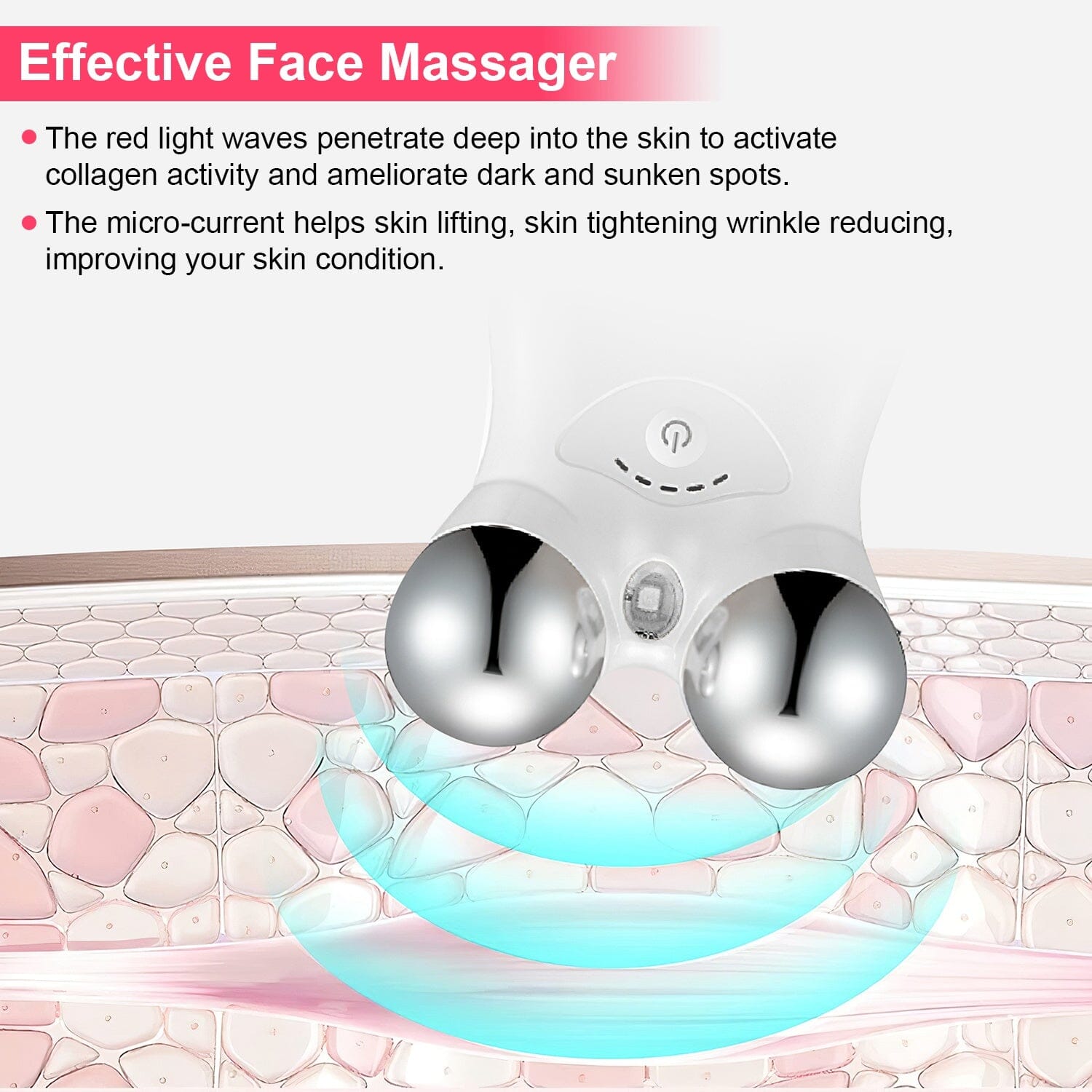 Micro-Current Face Massager Rechargeable Roller with 5 Gears Marketable