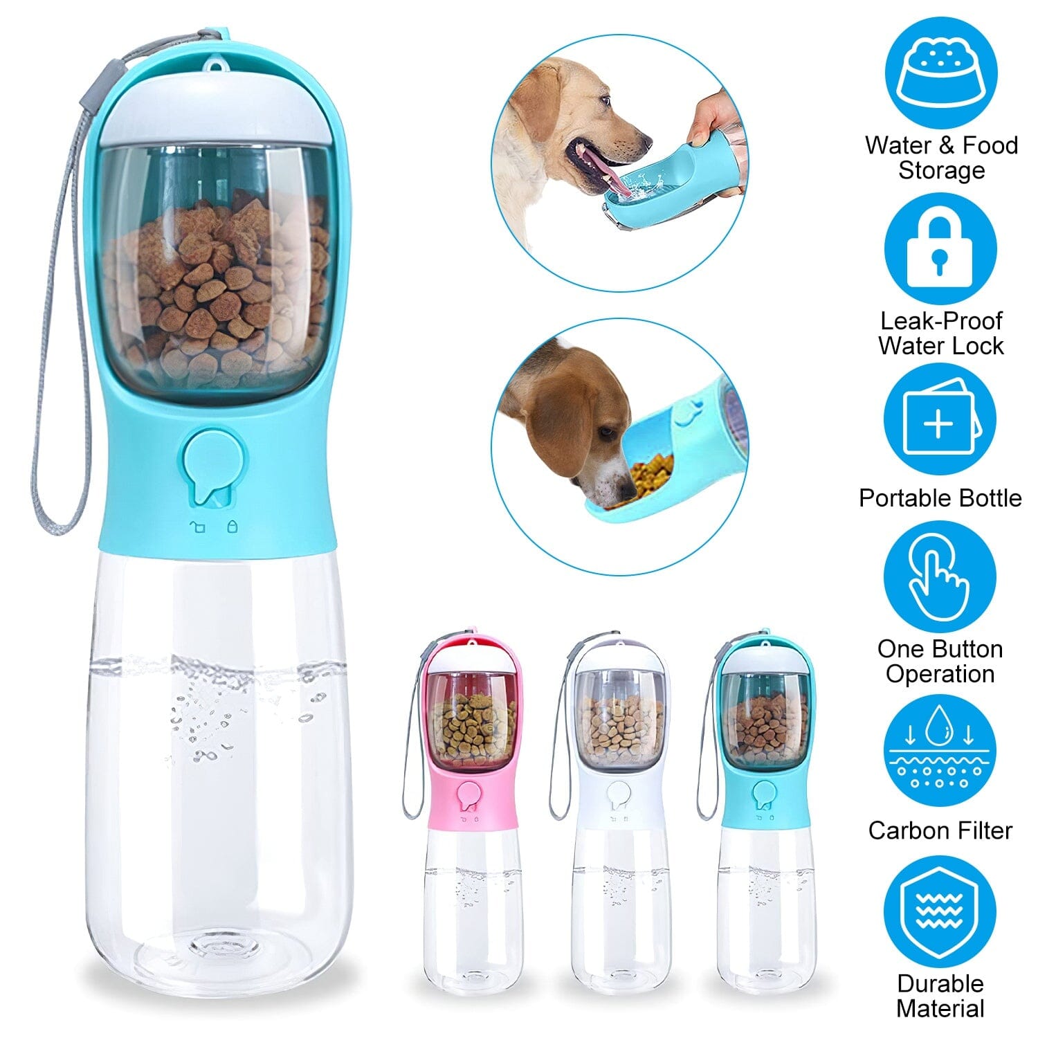 18.6 oz Portable Dog Water Dispenser with Detachable Food Container Free Shipping Manchester