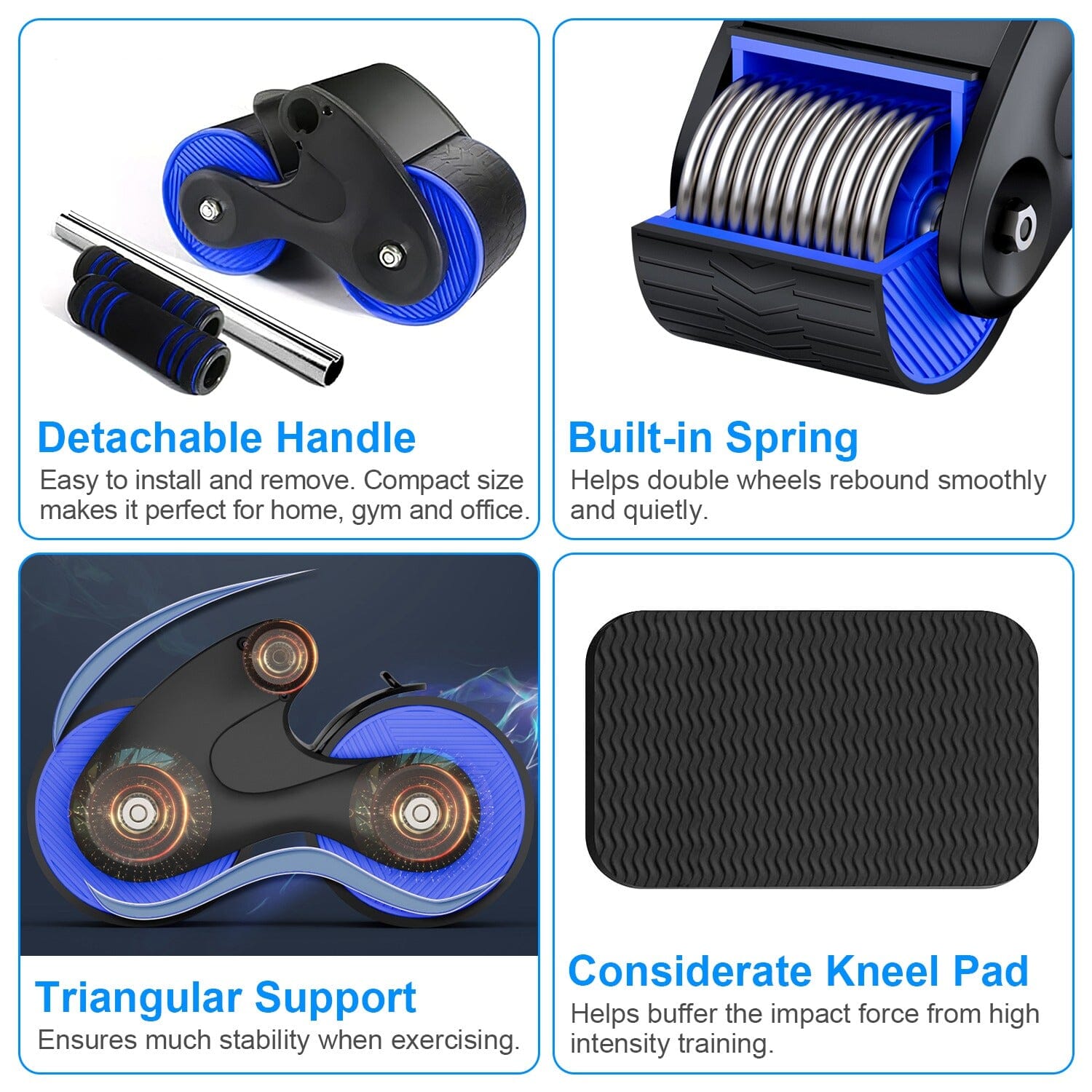 Automatic Rebound Anti-Slip AB Roller Wheel with Knee Pad Holder Clearance Best Pices