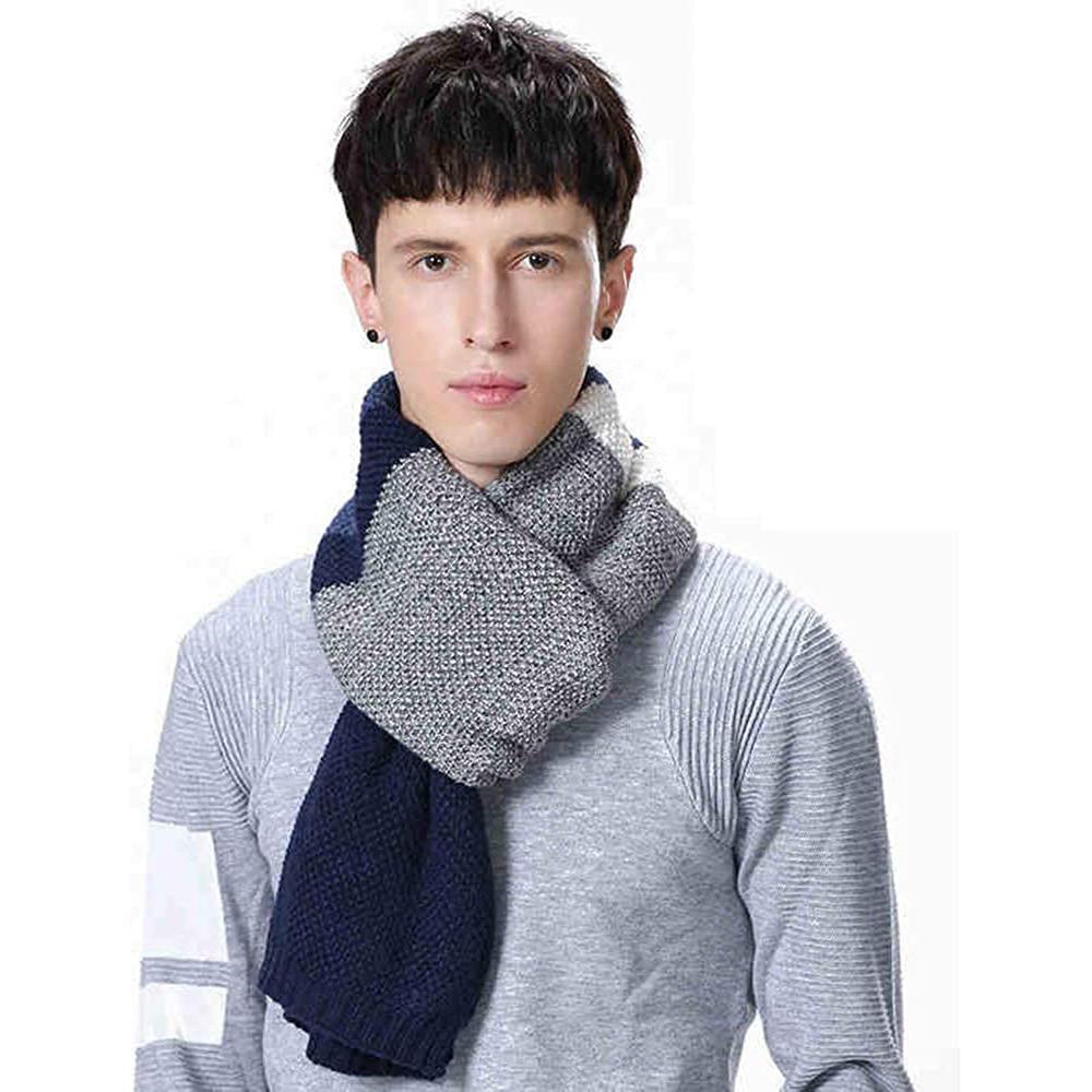 Cashmere Feel Wool Blend Long Scarf Color Block Striped Patchwork Geniue Stockist Online