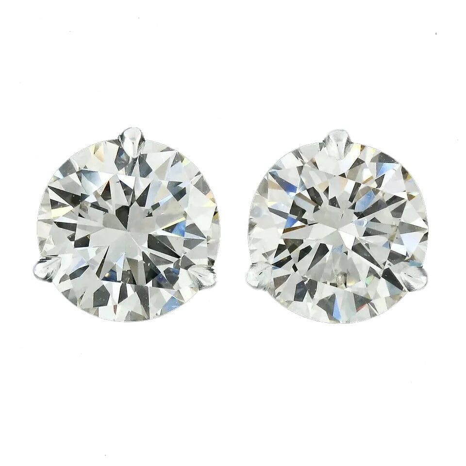 Diamond Stud Earrings F VS2 Round 4 Carat Lab Created 14K White Gold Screw Back Outlet Cheap Online