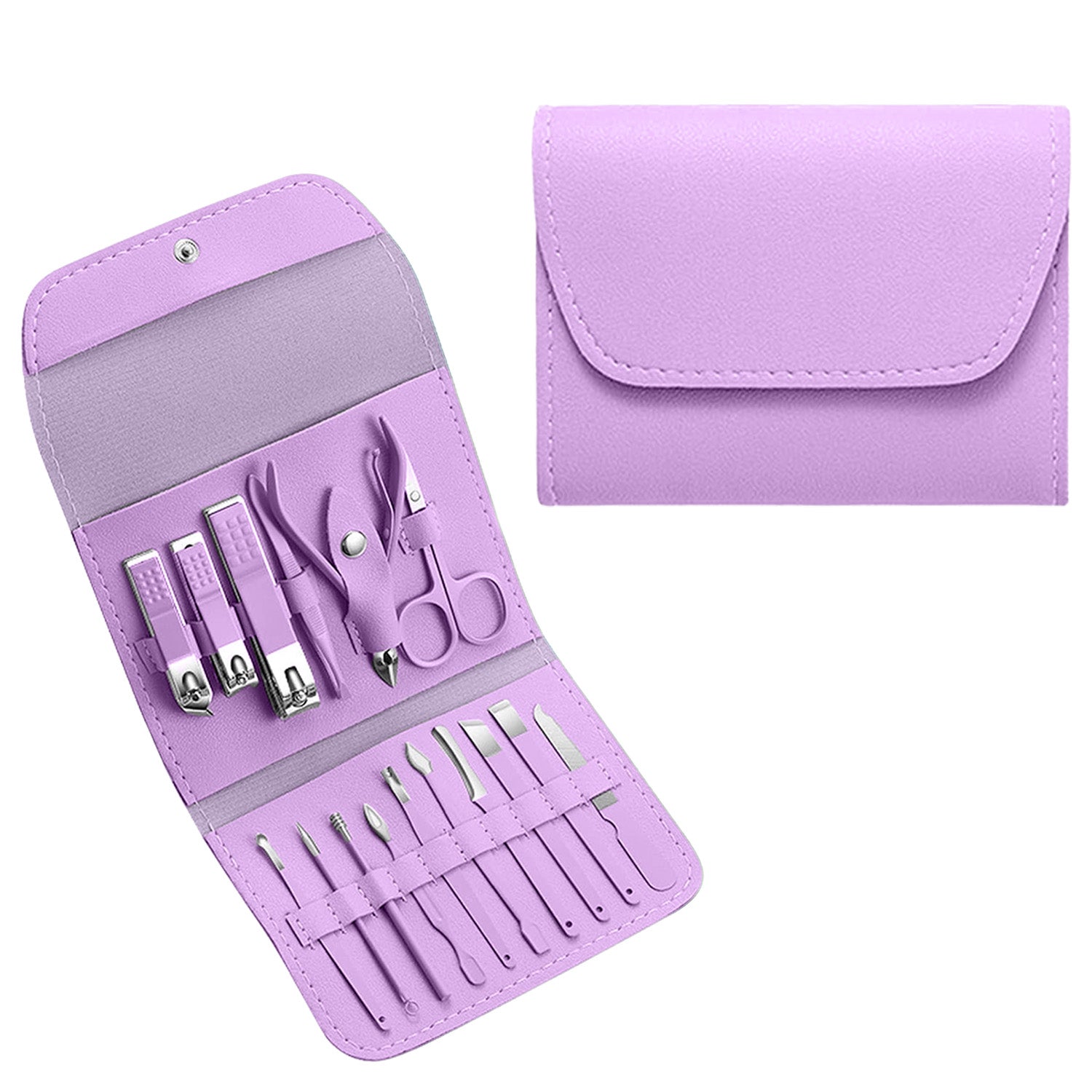 16-Piece: Stainless Steel Professional Manicure Pedicure Facial Set Grooming Kit with Leather Case Cheap Very Cheap