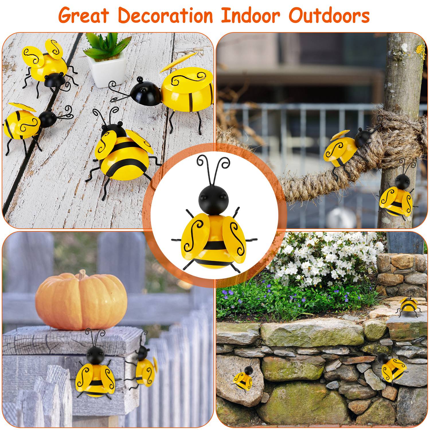 4-Piece: 3D Bumble Bee Ornament Set Many Kinds Of Online