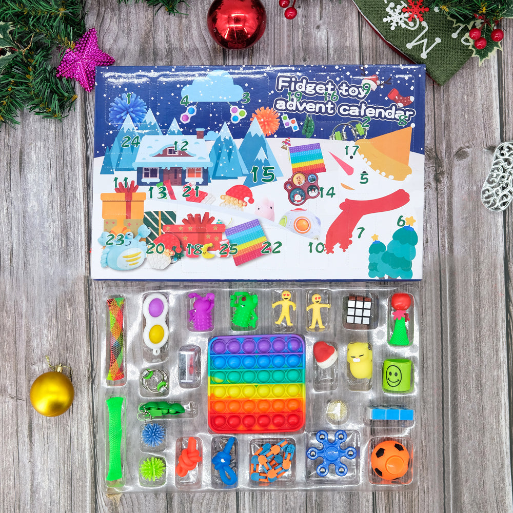 25-Piece: Christmas Advent Fidget Toy Calendar With Mastercard For Sale