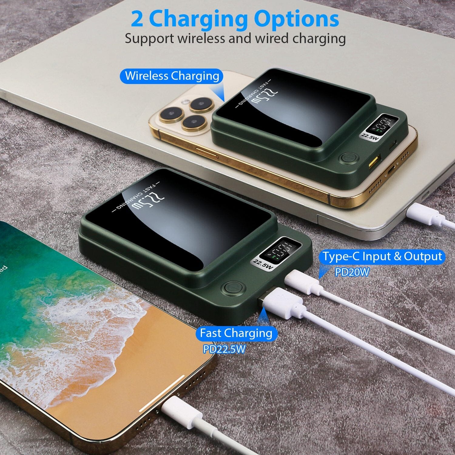 2-in-1 Magnetic Wireless Power Bank 10000mAh PD20W Fast Charger Mag Safe Outlet Cheap Pices