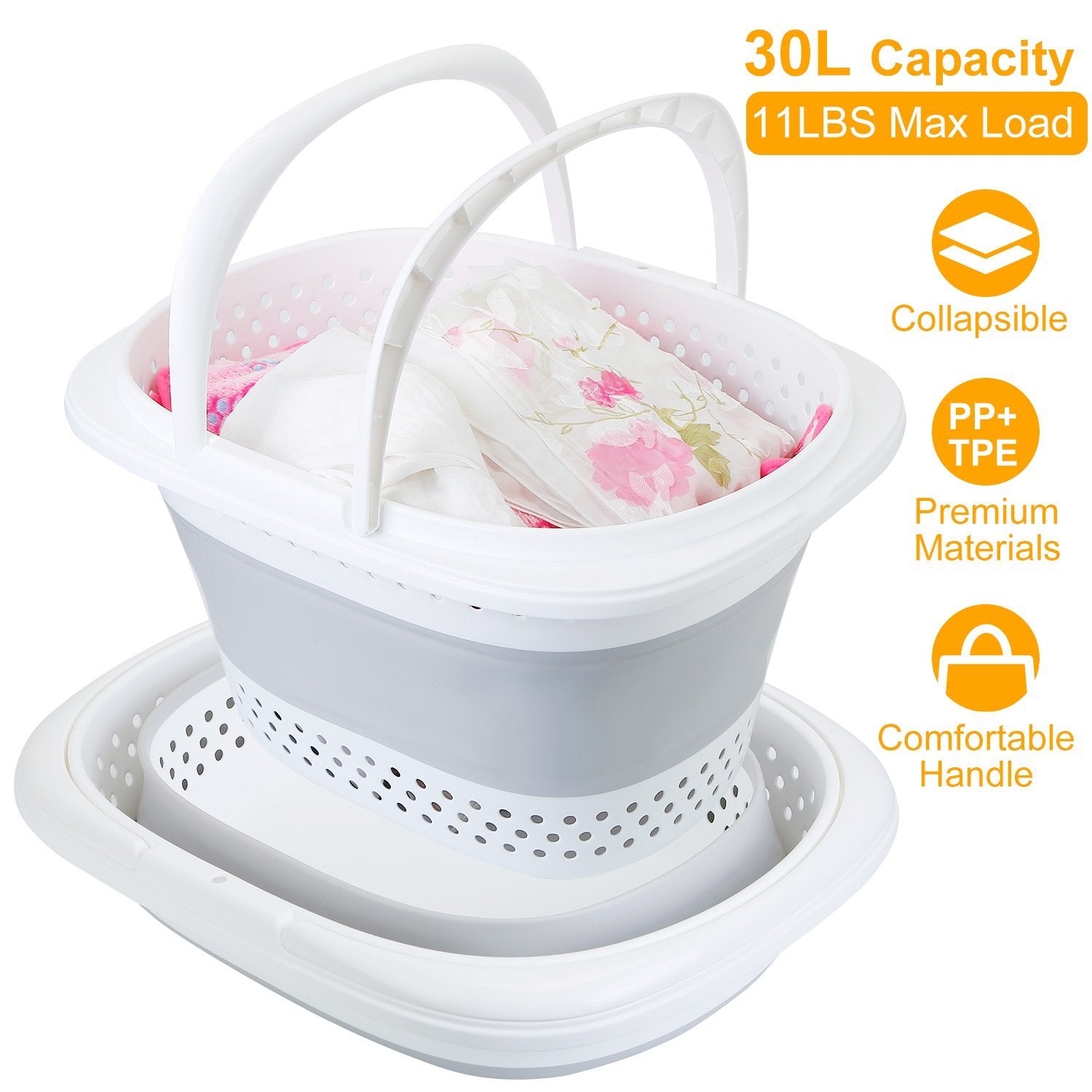 Collapsible Laundry Basket with Comfort Handle Discount Store