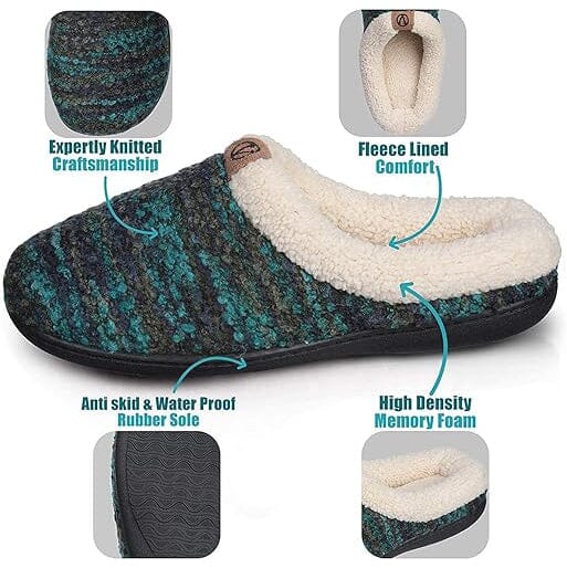 Roxoni Womens Knitted Fleece Lined Clog Slippers Warm House Shoe Shipping Outlet Store Online