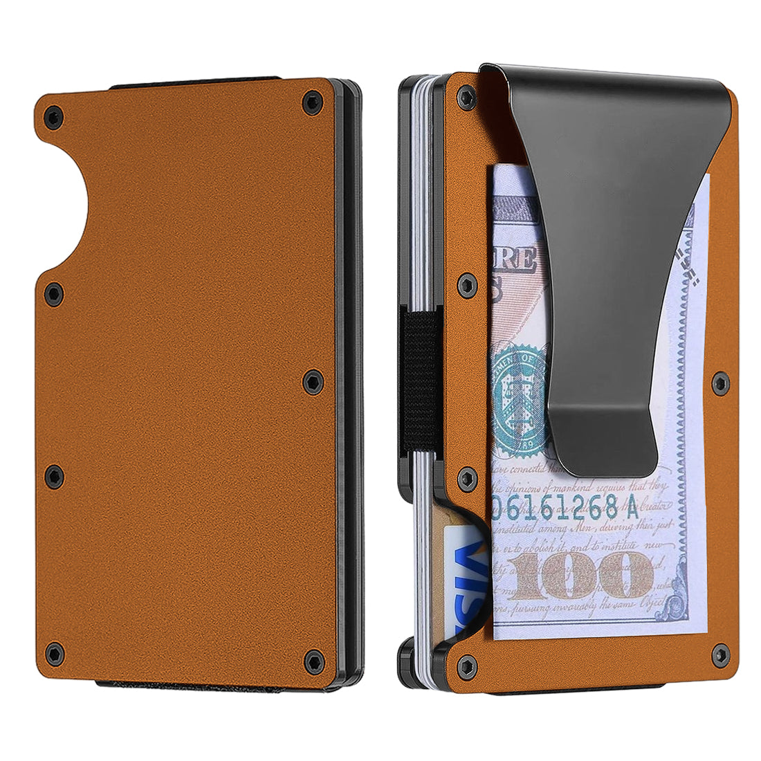 RFID Blocking Minimalist Scratch Resistant Slim Credit Card Holder Wallet with Easily Removable Money Clip Low Pice Fee Shipping For Sale