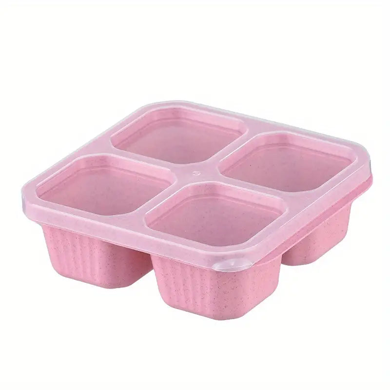 4-Pack: Snack Container With 4 Compartments, Divided Bento Lunch Box With Transparent Lids Discount Low Cost