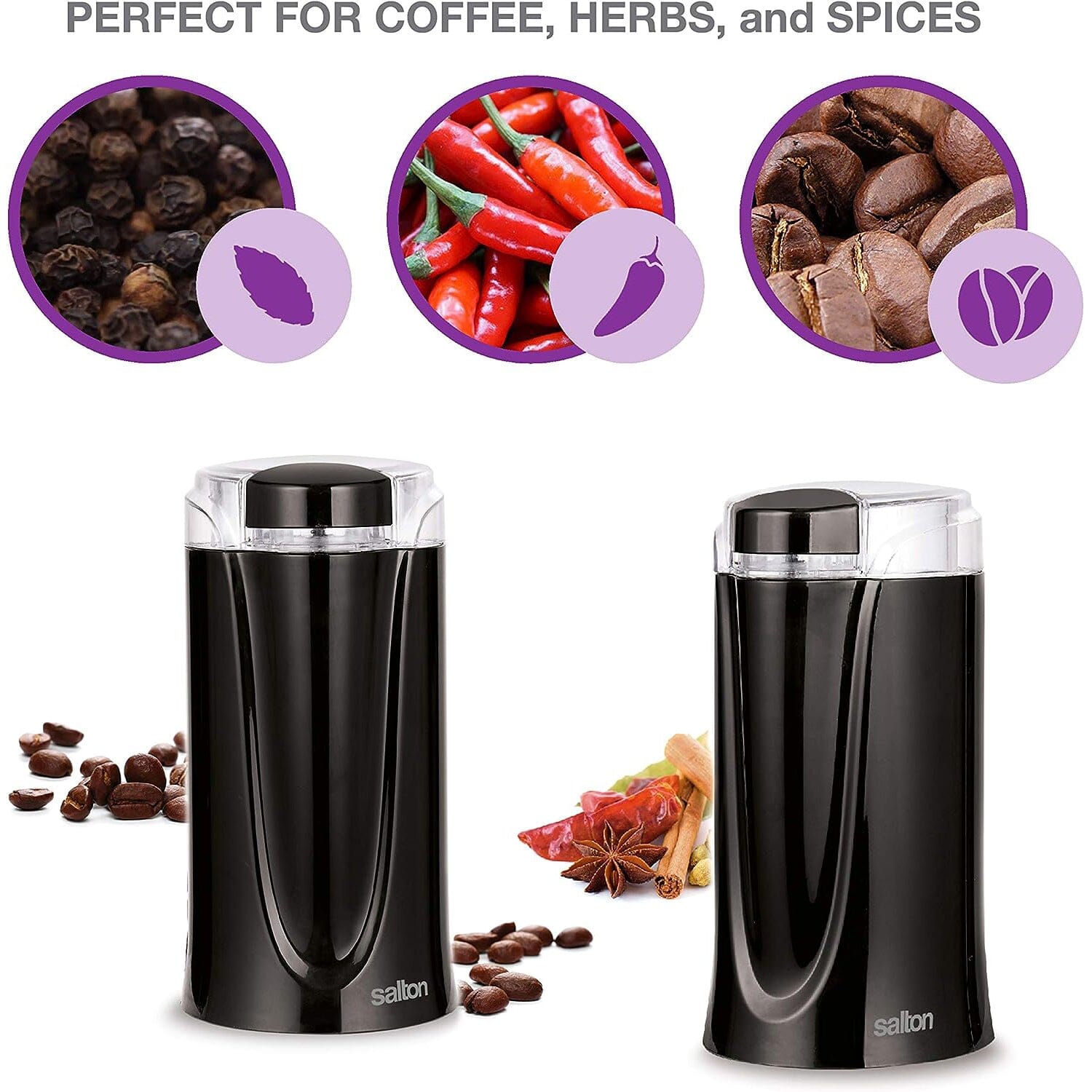 Salton Coffee, Spice & Herb Electric Grinder - Black Cheap Get To Buy