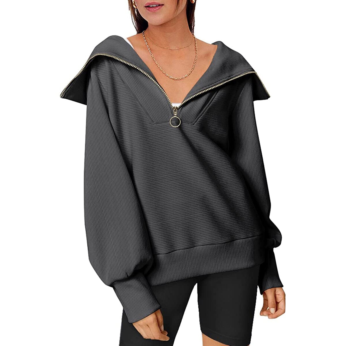 Womens Oversized Half Zip Pullover Sweatshirts Hoodie Cheap Pice Wholesale