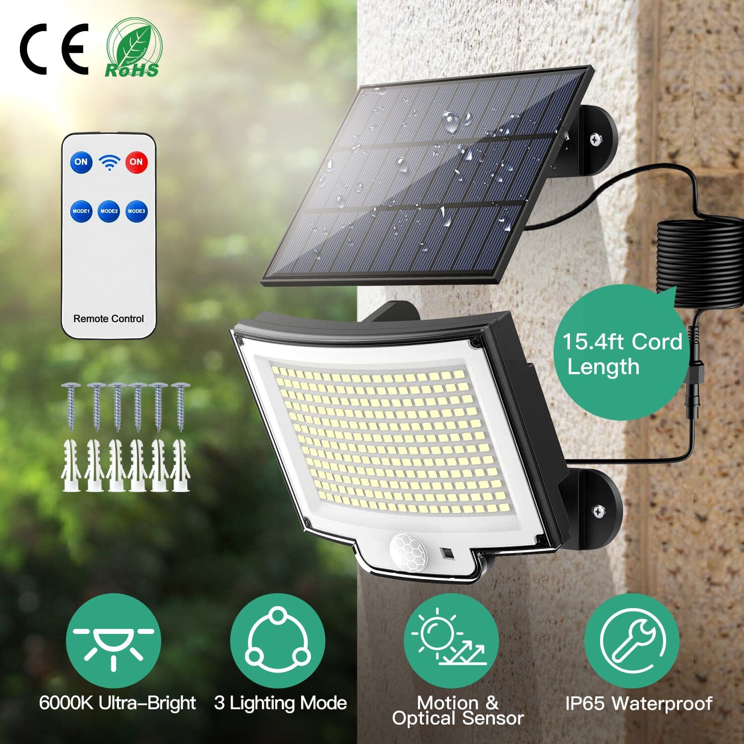 Solar Powered Flood Light Solar IP65 Waterproof Motion Sensor with Remote With Credit Card Cheap Online