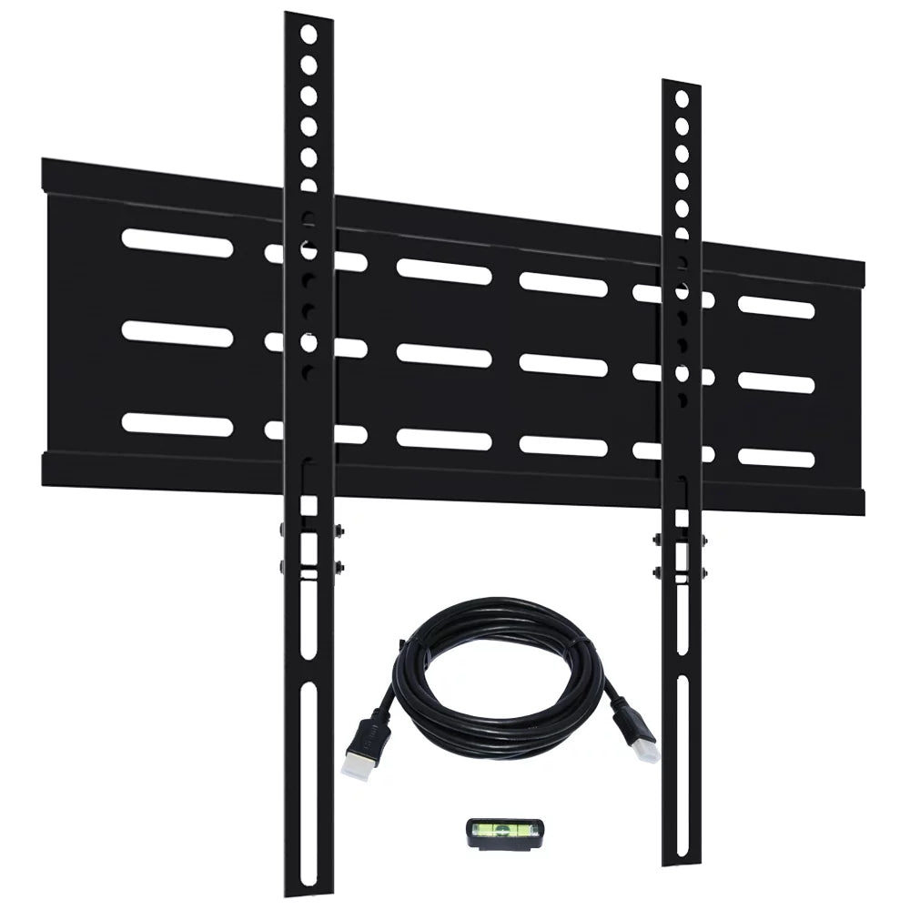 Fixed TV Wall Mount Bracket Low Profile Ultra Slim for 26 - 55 TV's VESA 400 x 400 with 6FT HDMI Cable (KORAMZI KWM1644F-PRO) - Black Outlet Buy