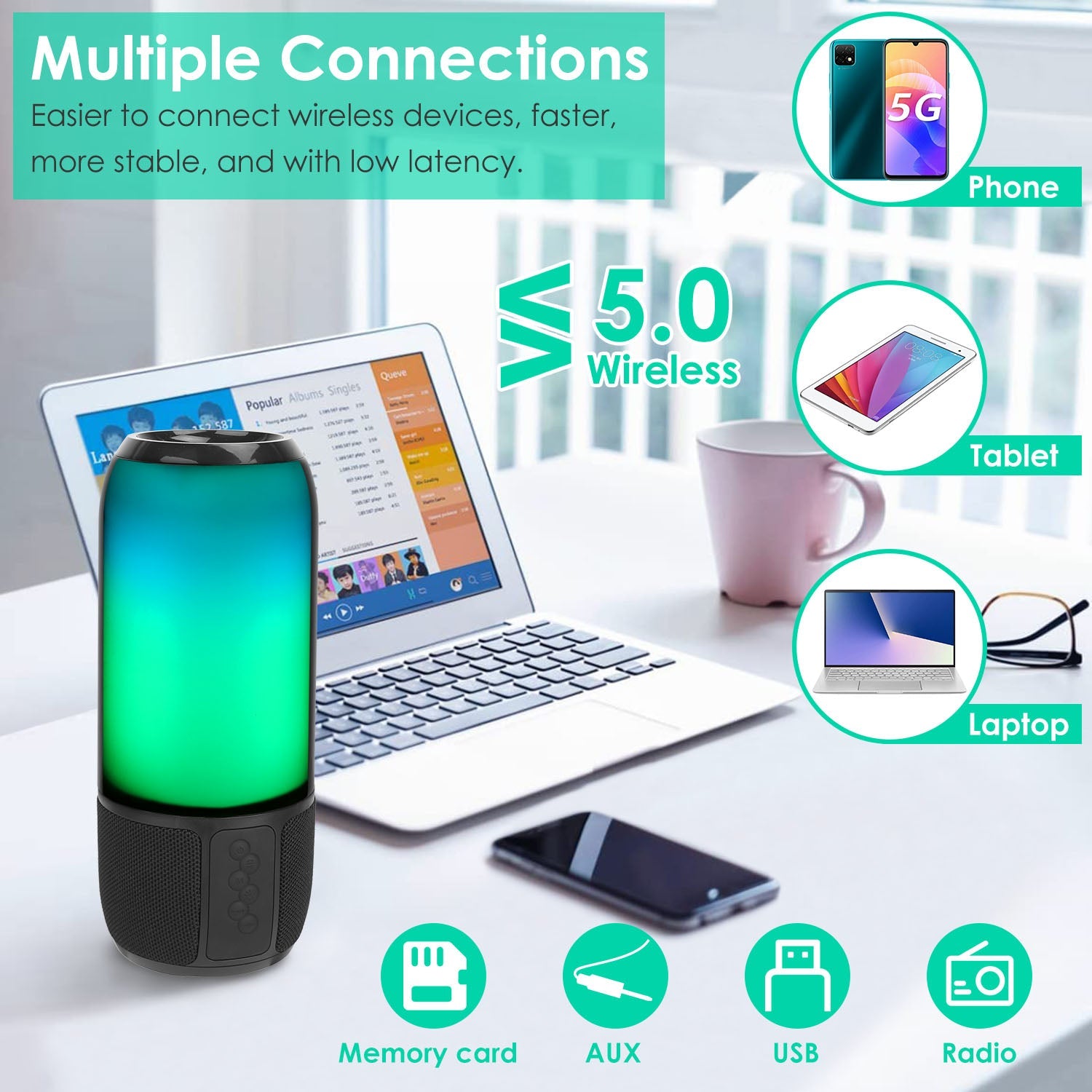 Wireless Portable Speaker with Color Changing Light Really Cheap Shoes Online