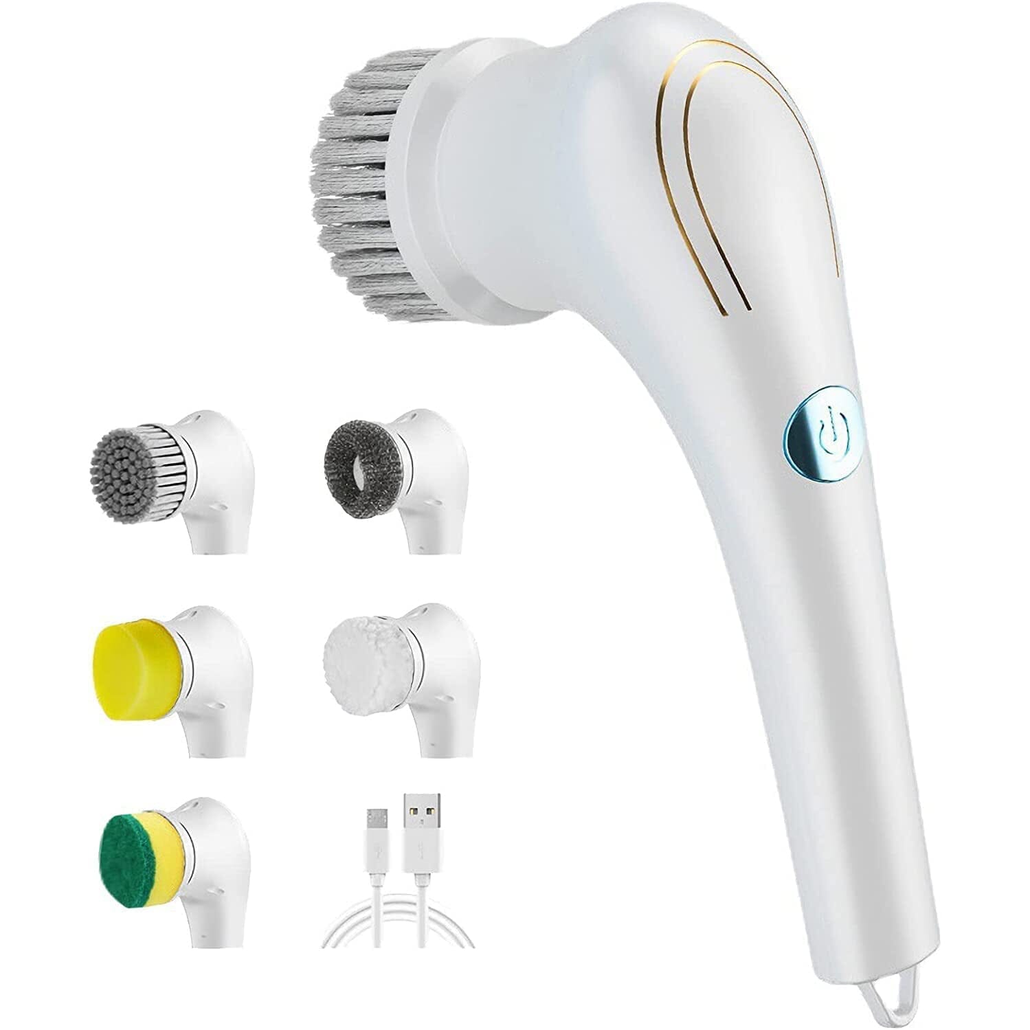 Electric Spin Scrubber Cordless Handheld Cleaning Brush with 5 Replaceable Brush Heads From China For Sale