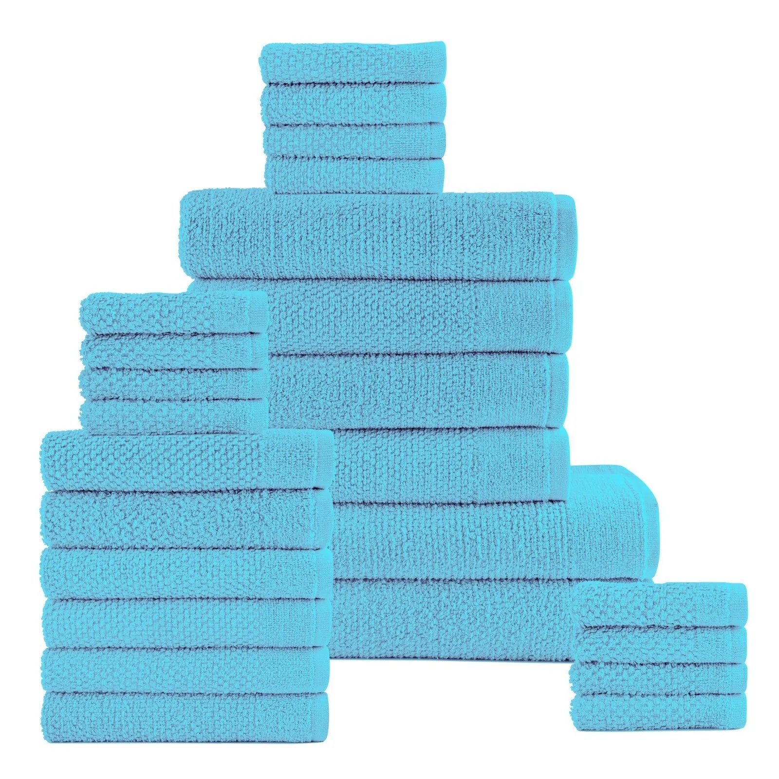 24-Piece Set: Dan River Popcorn Cotton Bath Towel Set Cheap Sale Fashionable