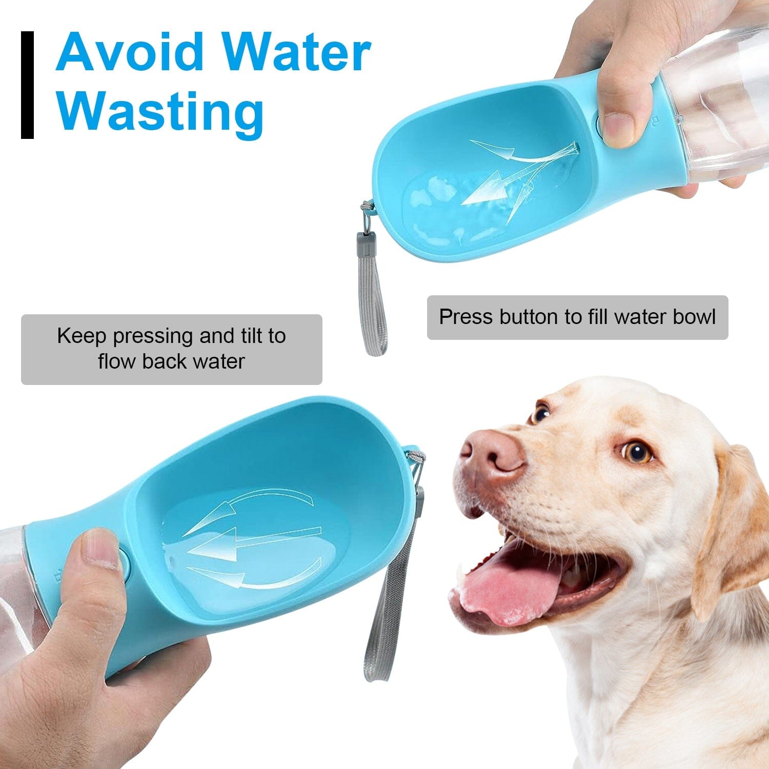 18.6 oz Portable Dog Water Dispenser with Detachable Food Container Free Shipping Manchester