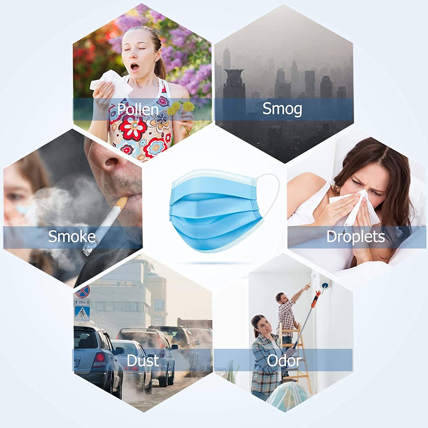 3-Ply Non-Woven Cup Dust Disposable Face Masks with Elastic Earloop Free Shipping Original