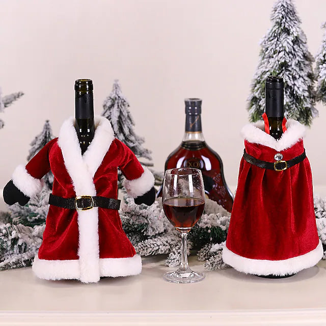 2-Pieces: Christmas Wine Bottle Cover Merry Christmas Decor Cheap Sale Footaction