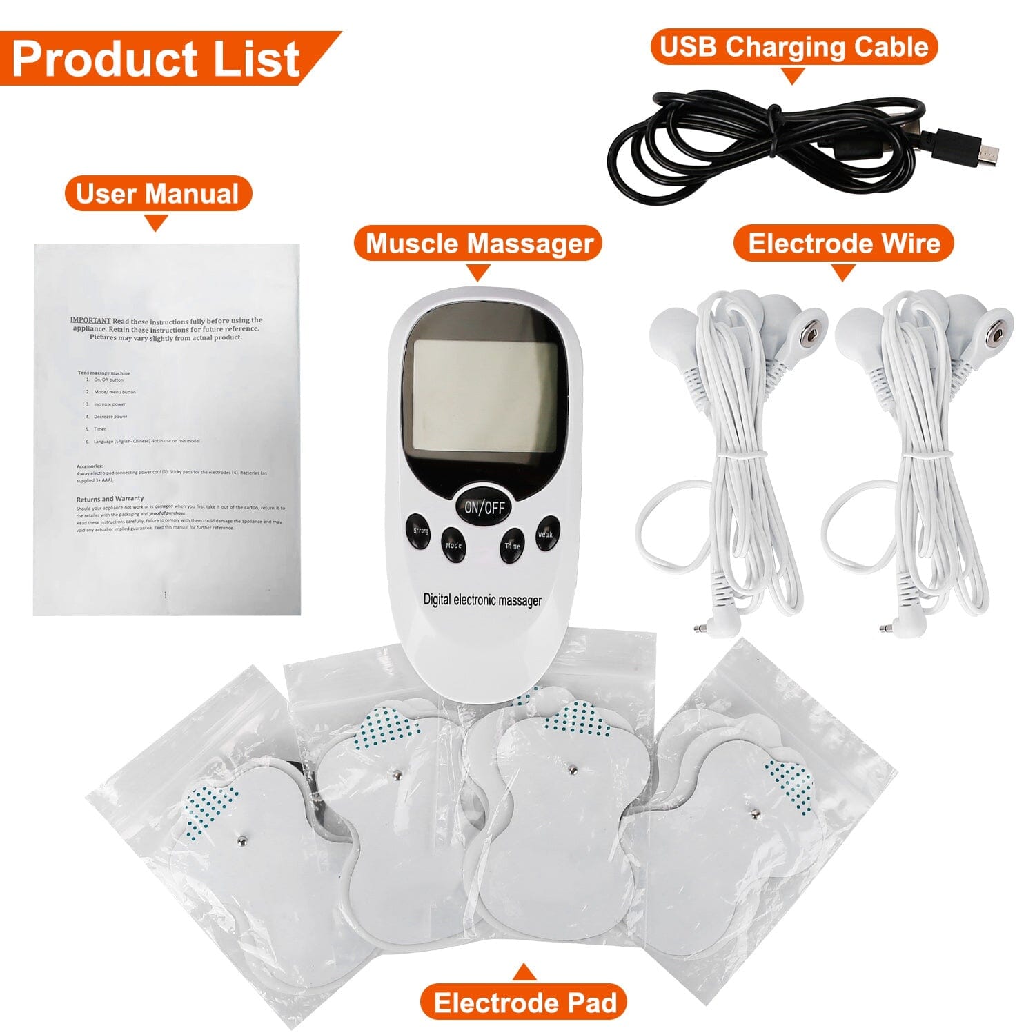 Electric Muscle Stimulator with Electrode Pads Wires Affordable Cheap Pice