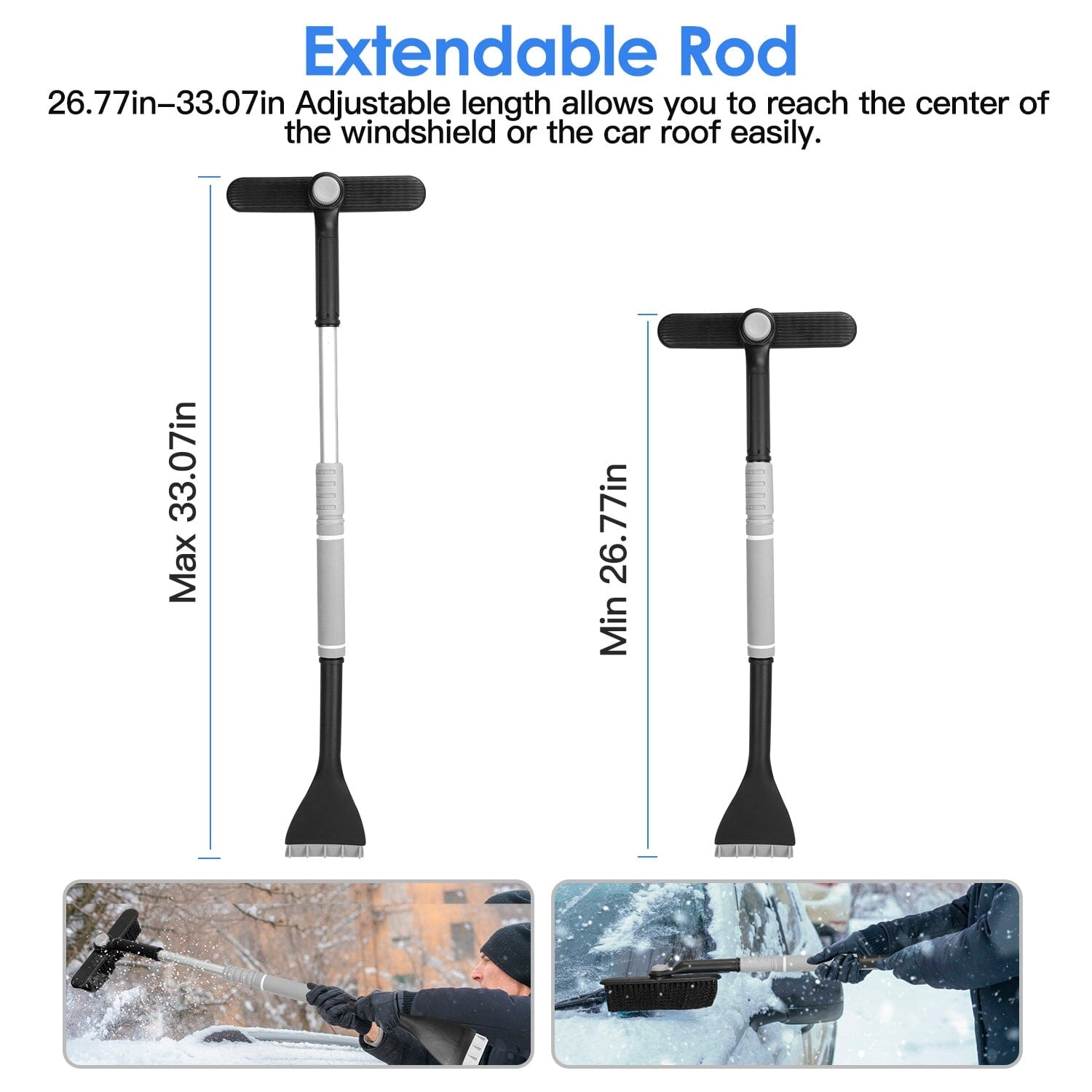 2-in-1 Automobile Snow Shovel Frost Removal with 360∞ Pivoting Brush Head Cheap Sale Choice