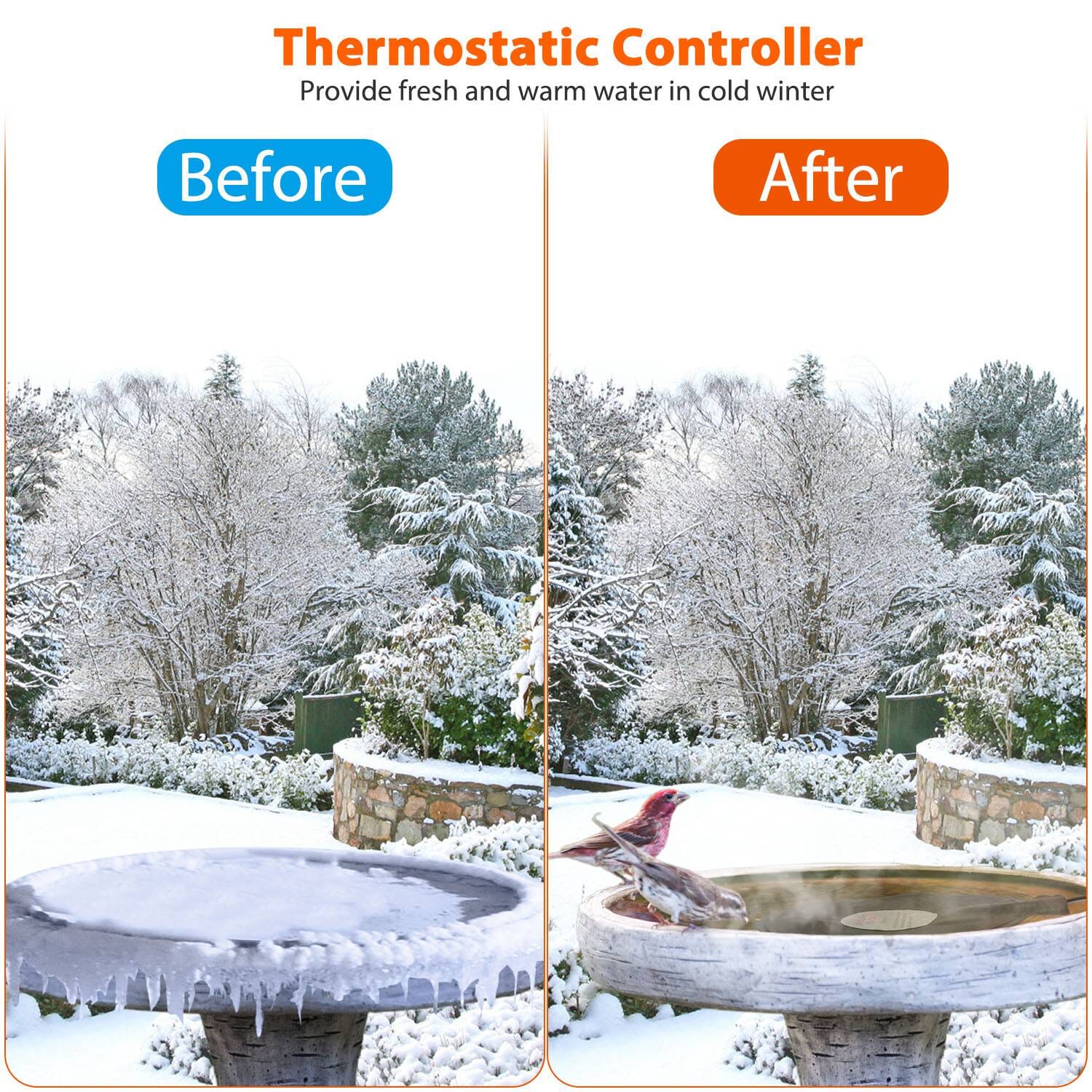 Bird Bath Deicer Outdoor Winter Water Heater Thermostatically Controlled Collections Cheap Online