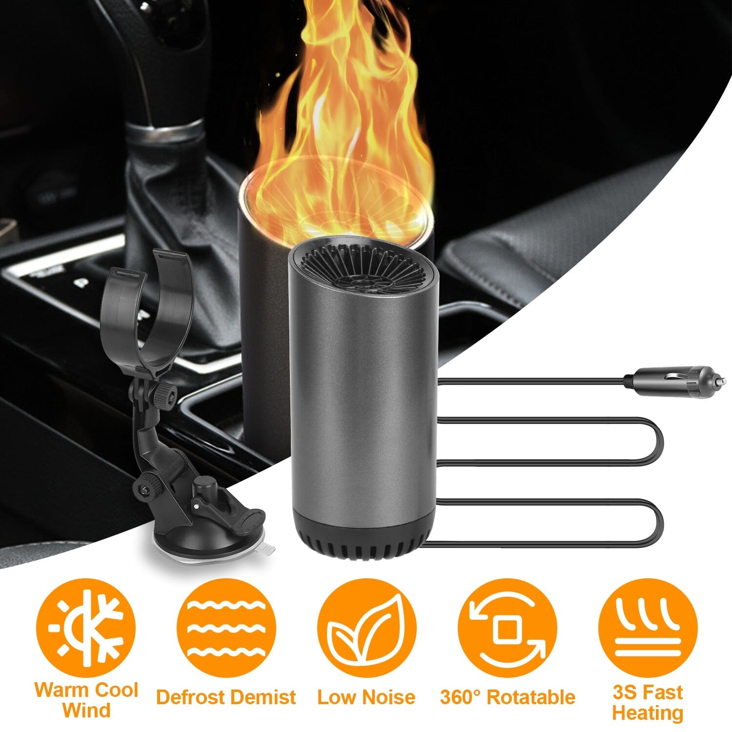 150W Portable Car Heater 2-in-1 Heating Cooling Fan Rotatable Demister Defroster Looking For Cheap Pice