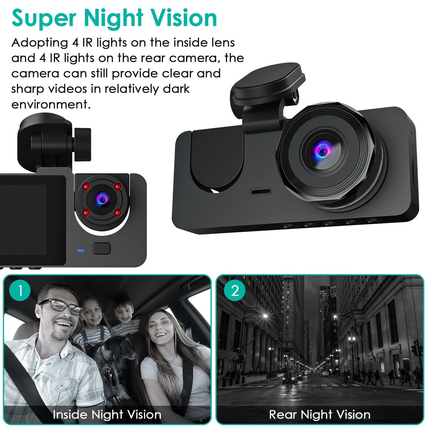 3 Channel Dash Cam Front Inside Rear Vehicle Driving Recorder Car DVR For Sale Online