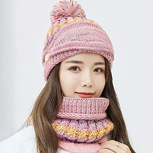 Women's Knitted Hat Scarf Mask Set Countdown Package Cheap Online