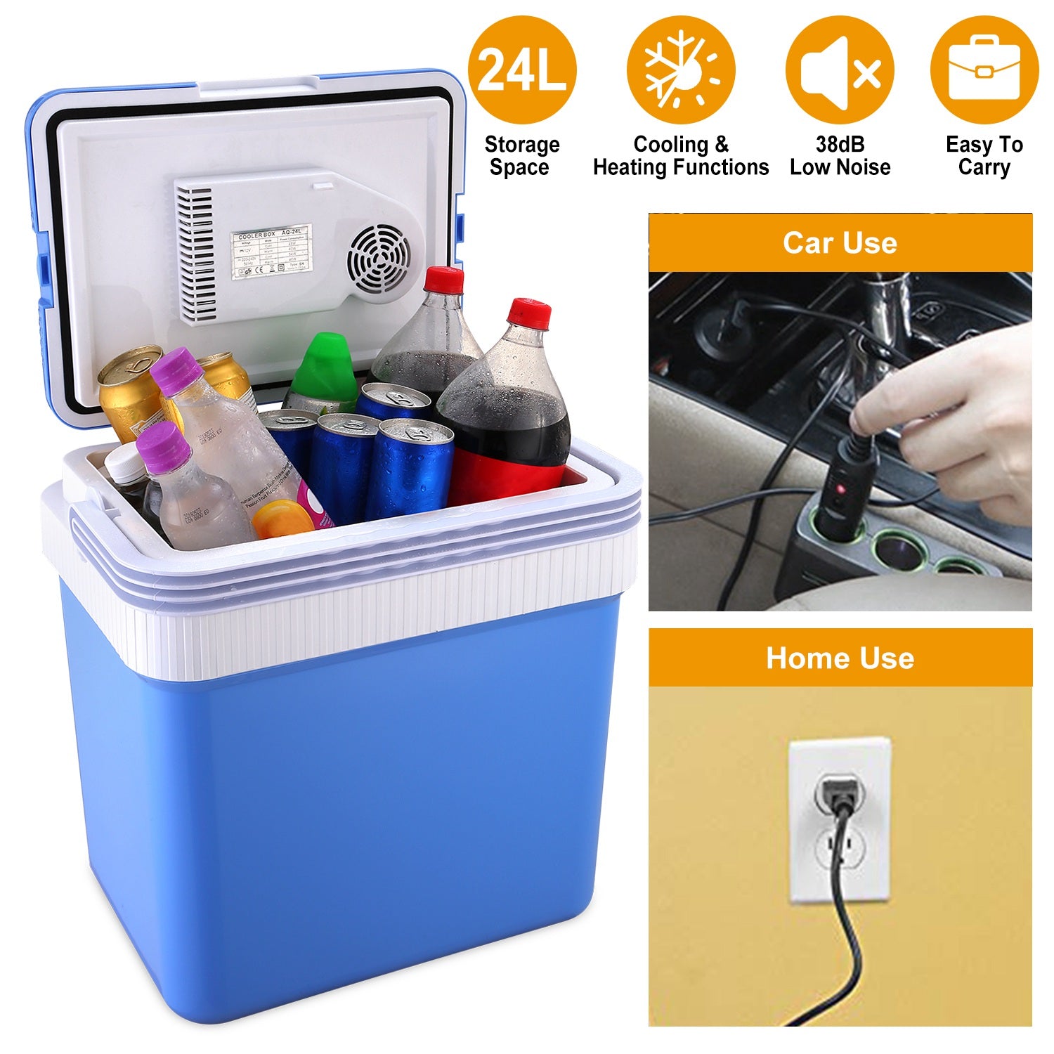 24L 12V Car Portable Refrigerator Travel Cooler Top Quality Sale Online