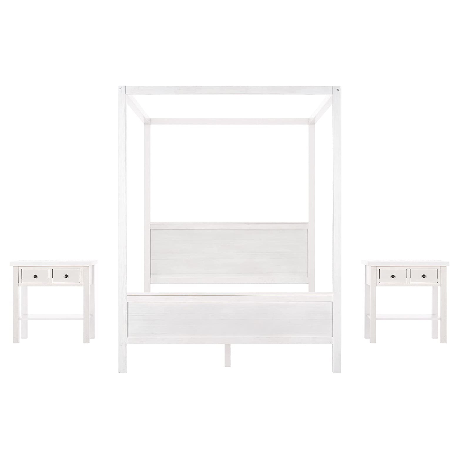 Queen Size Canopy Bed with 2 Nightstands For Sale Finishline