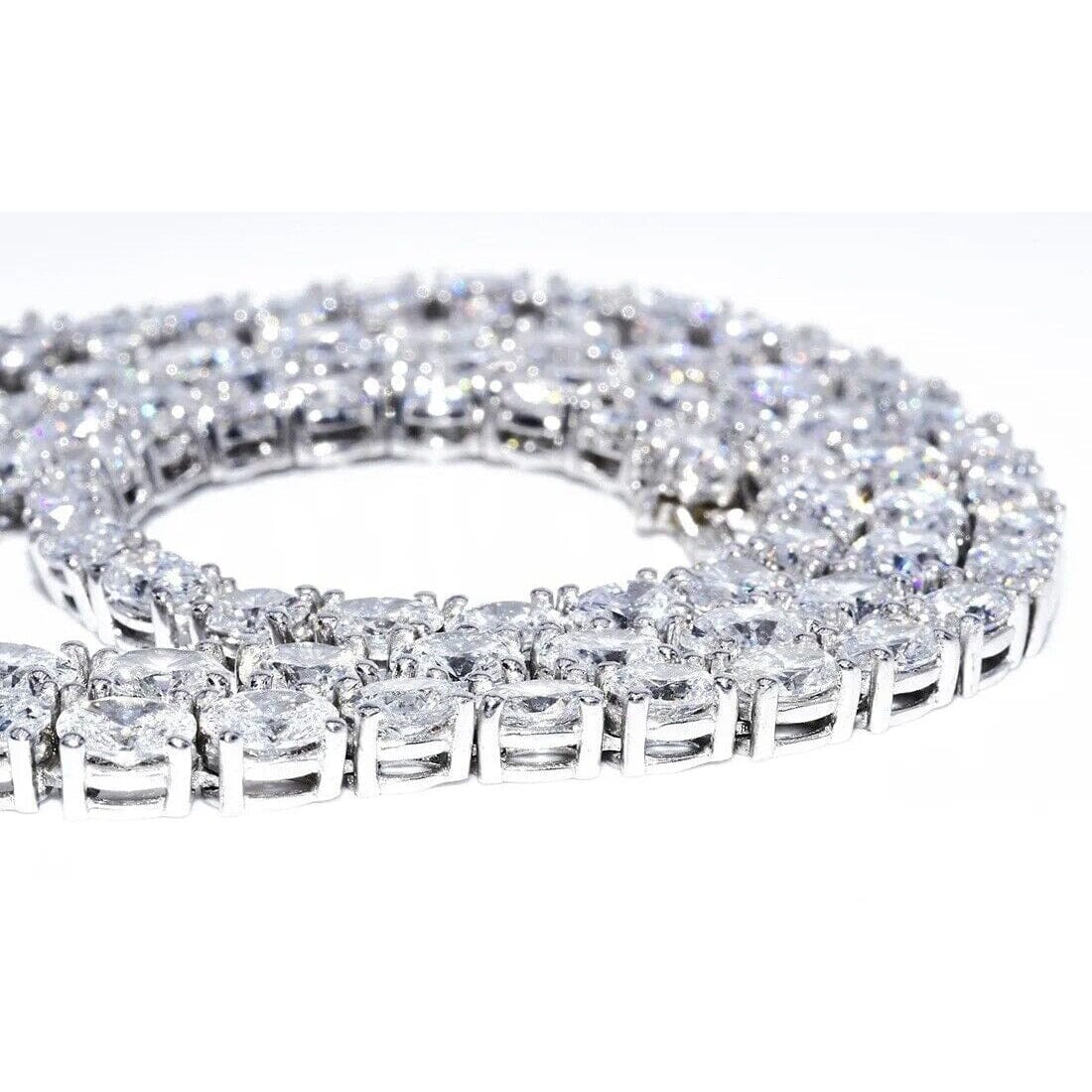 21.25CT Lab Grown Oval Diamond Graduated Tennis Necklace Platinum & 14K Supply Cheap Pice