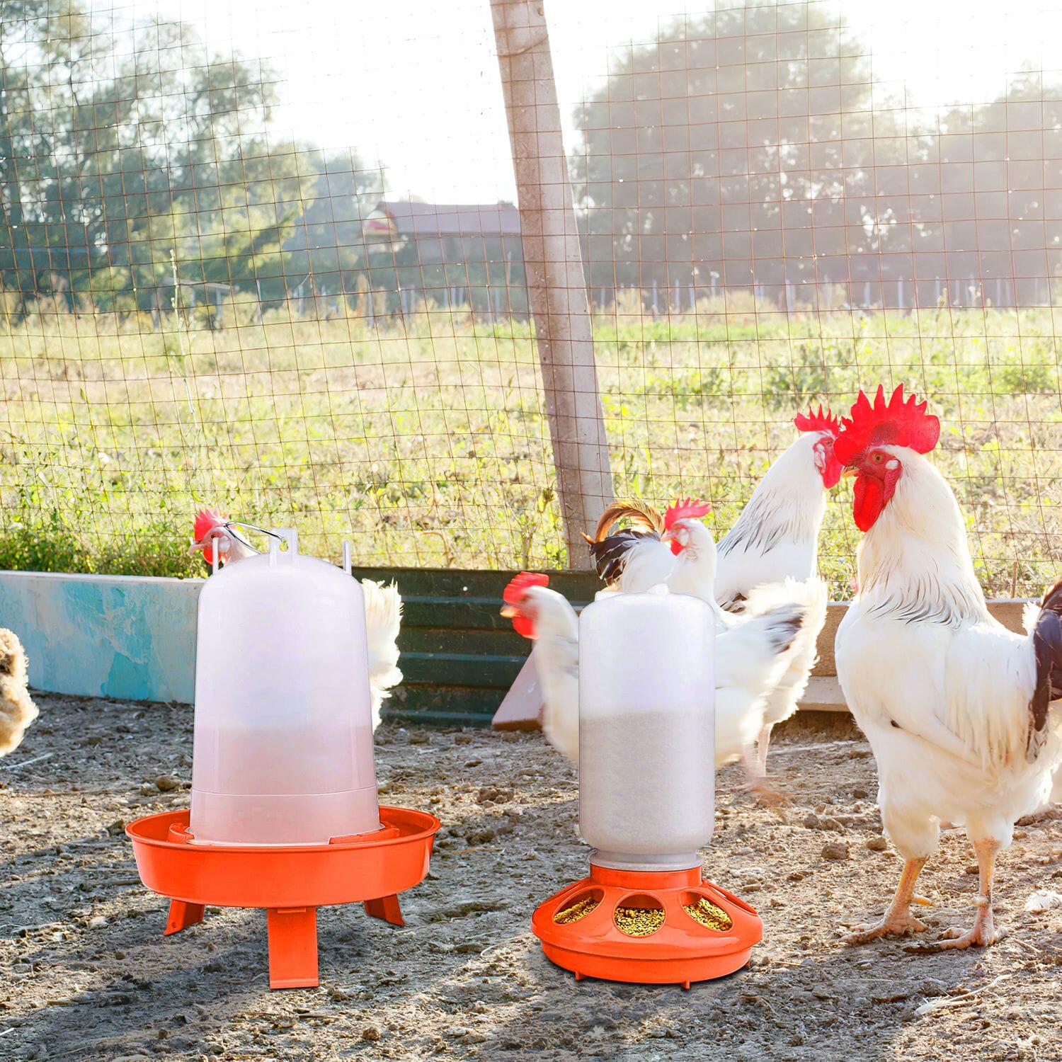 1.5L Chicken Feeder Adjustable Height Waterer Set Buy Cheap Footlocker Pictures