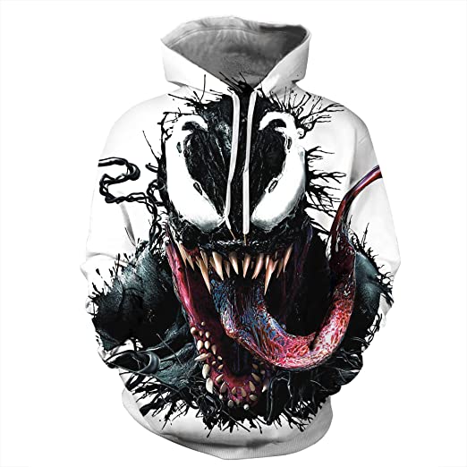 Unisex 3D Pattern Venom Printed Hoodies Cheap Get Authentic