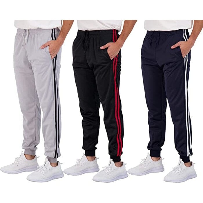 3-Pack: Men's Fleece Active Tricot Joggers with Pockets Best Wholesale Online