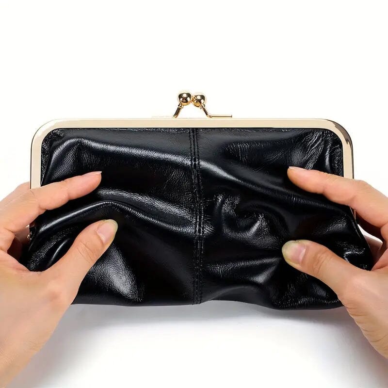 Vintage Chic Leather Clutch Lady Purse Get To Buy For Sale