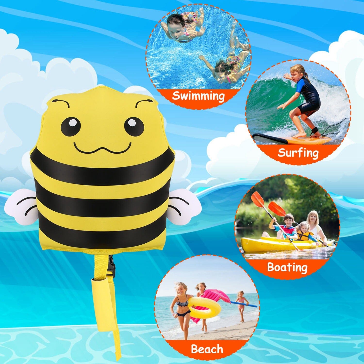 Swim Vest for Kids Float Jacket with Adjustable Crotch Strap Sale Explore