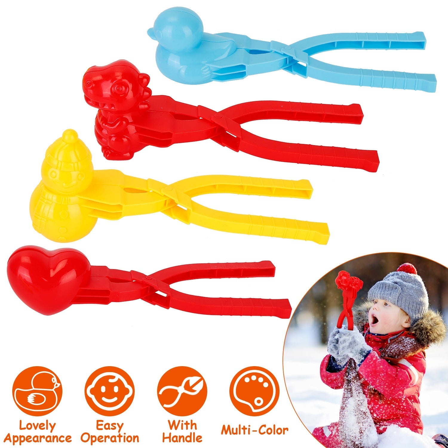 4-Pack: Snowball Makers Set Clip Snow Molds Free Shipping Nicekicks