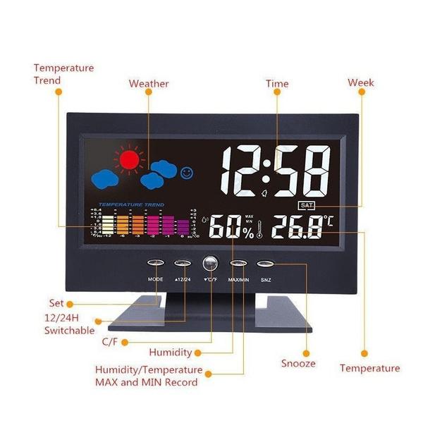 LCD Color Screen Digital Backlight Snooze Alarm Clock Clearance Store Sale Online