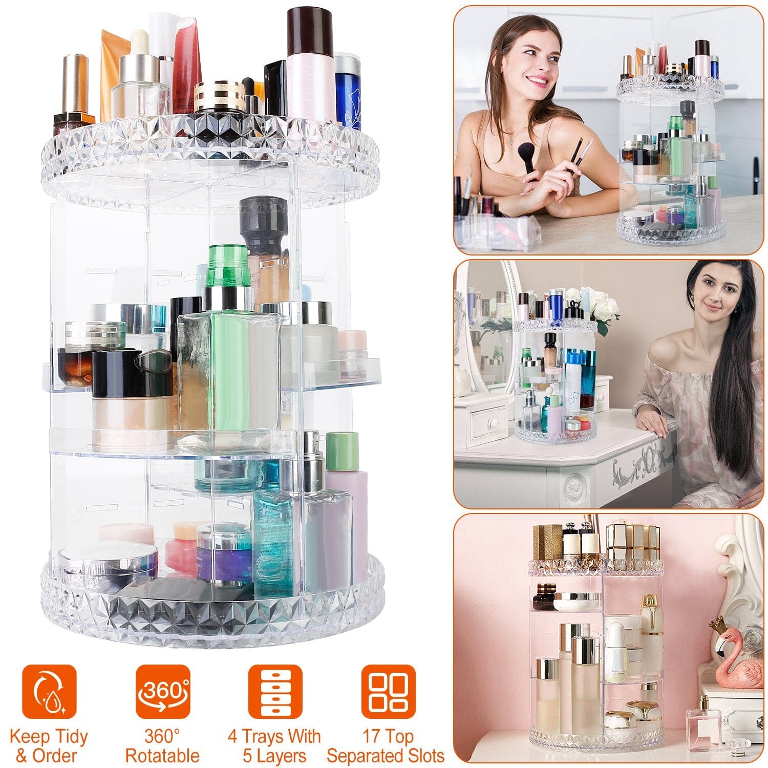 360° Rotating Make Up Organizer 2025 New Cheap Pice