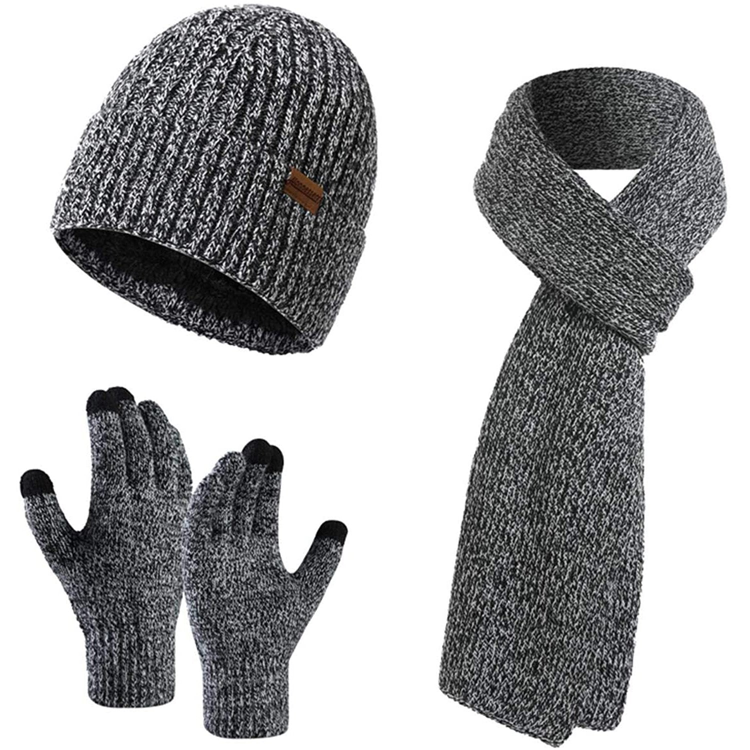 Men's Scaves and Beanie Hat Themal Gloves Set Clearance Geniue Stockist