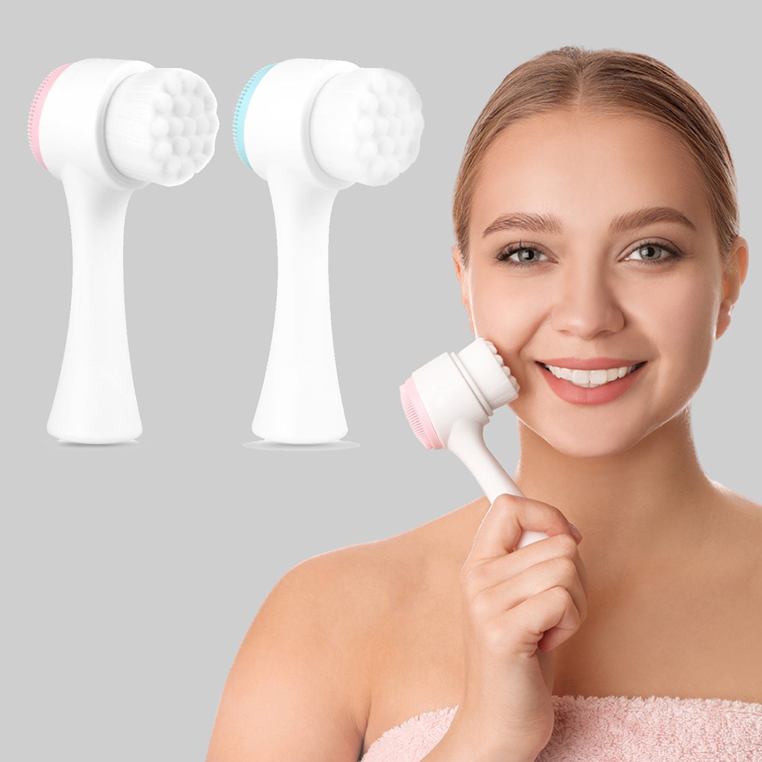 2-Pack: Dual Face Manual Facial Brush For Pore Cleansing And Exfoliating Free Shipping 100% Guaranteed