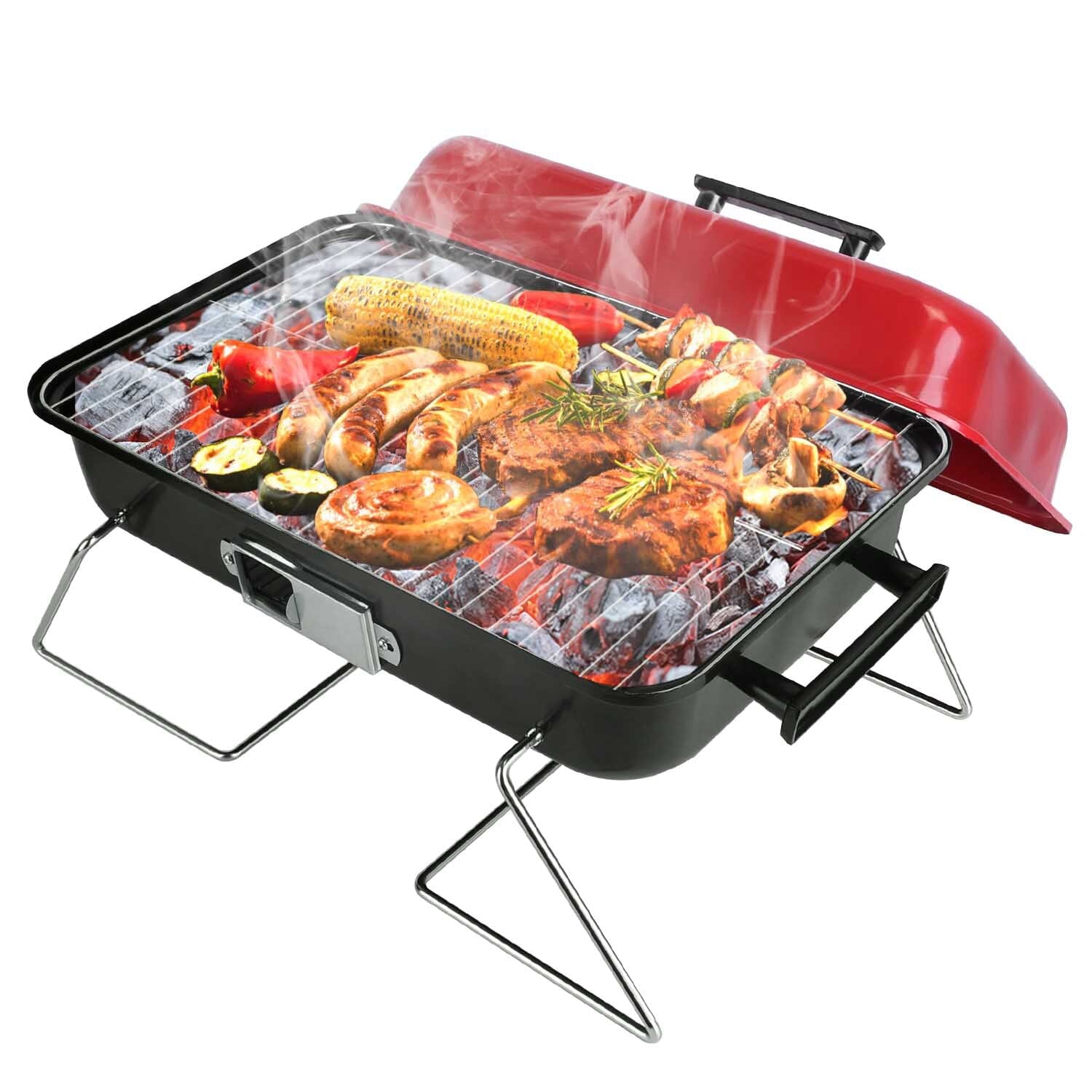 Portable Charcoal Tabletop Grill with Lid Outlet Cheap Pice