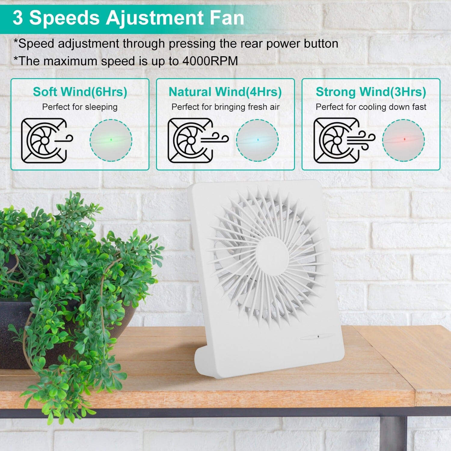 Fan USB Rechargeable Table Portable Desk Cooling Fan Pay With Paypal Online