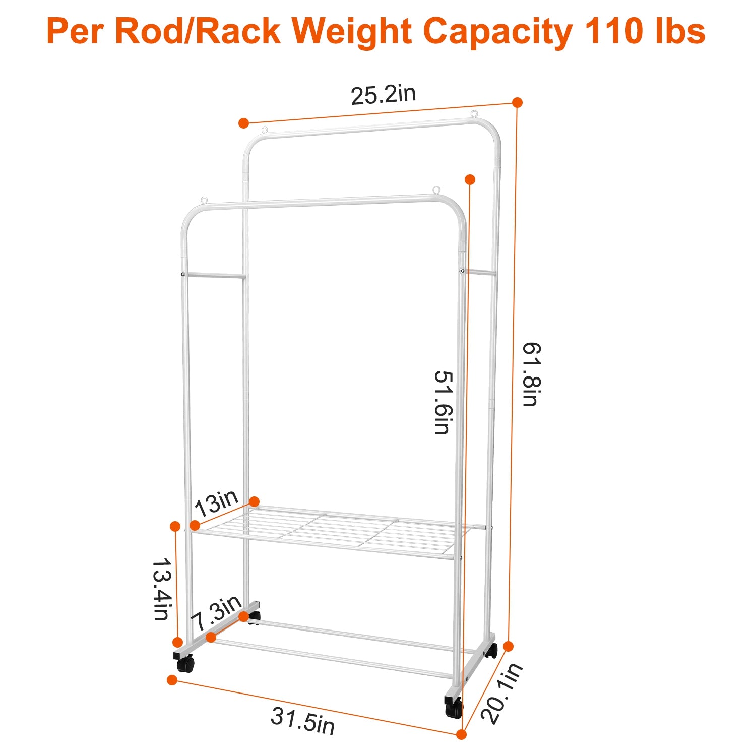 Garment Hanging Rack Clothing Rail Organizer Cheap Sale New