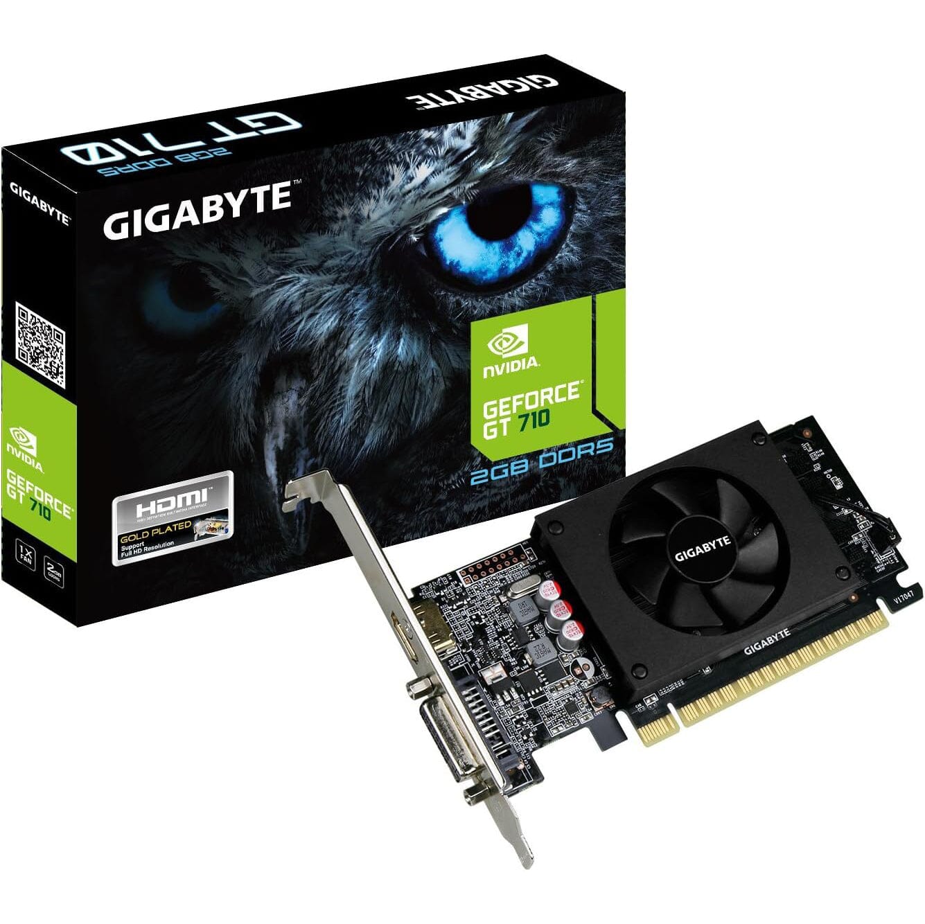 Gigabyte GeForce GT 710 2GB Graphic Cards and Support PCI Express 2.0 X8 Bus Interface (Refurbished) Outlet Purchase