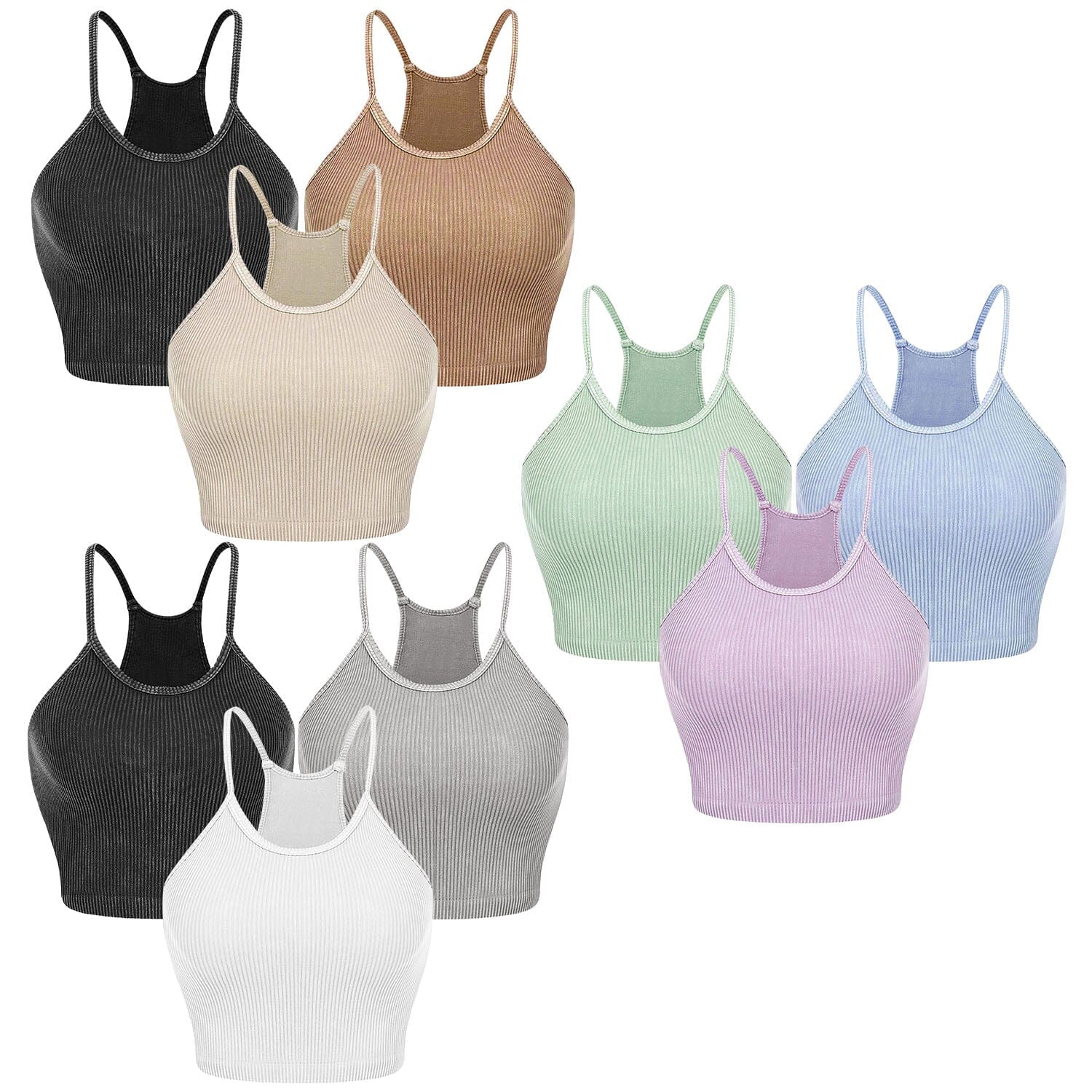 3-Pack: Women Crop Basic Tank Top Ribbed Knit Sleeveless Cheap Sale Best Wholesale