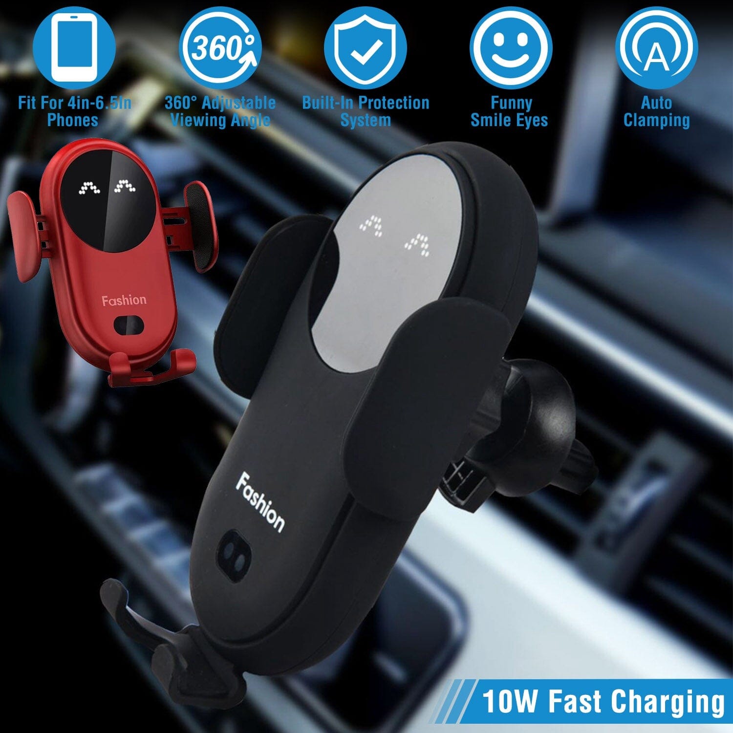 Smart Car Wireless Charger Auto Sensing Phone Holder 10W Qi Fast Charging Air Vent Free Shipping Get To Buy