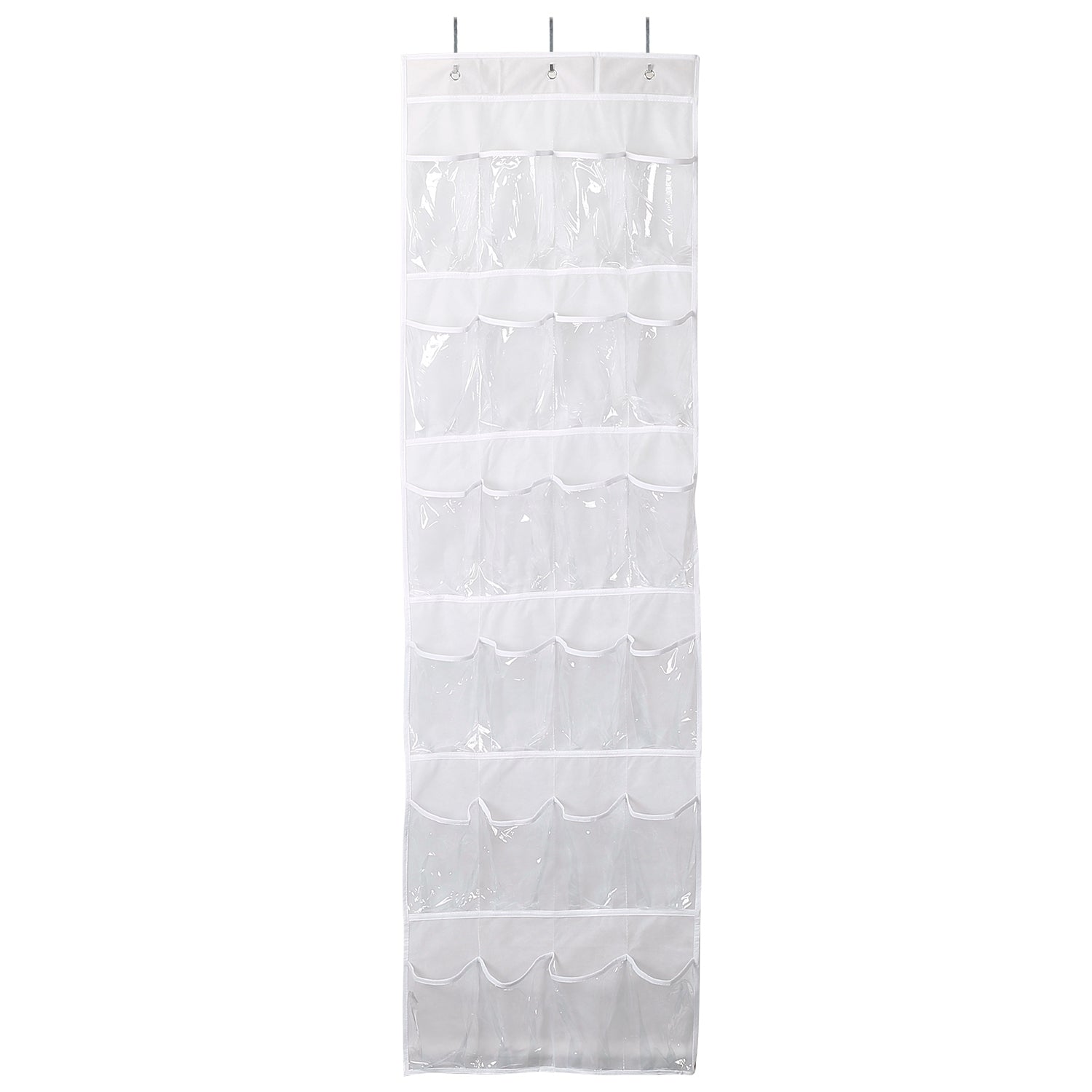 24-Pocket: Over the Door Shoes Rack Crystal Clear Organizer Top Quality Sale Online