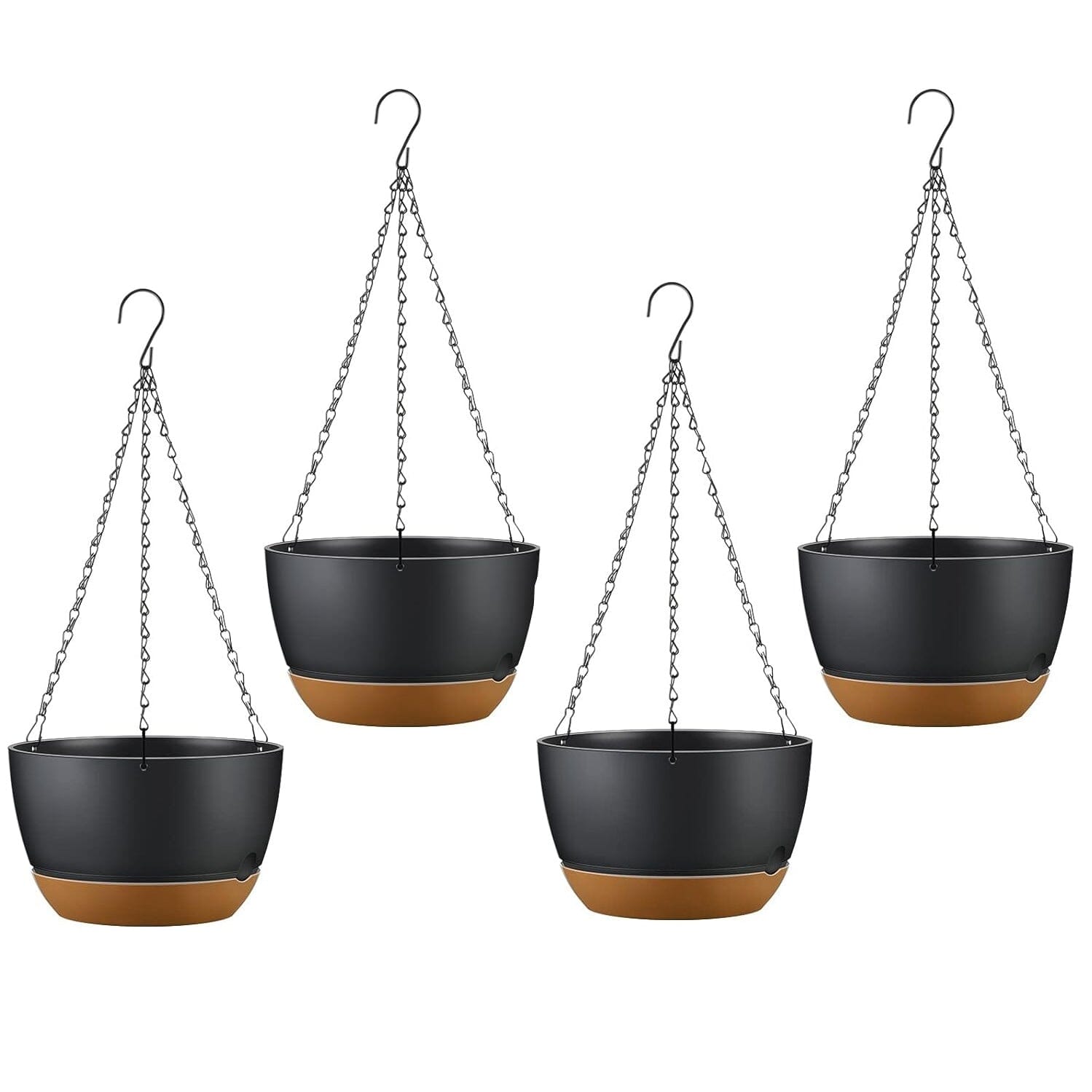 4-Piece: 9.64 Diameter Hanging Planter with Drainage Holes Free Shipping Cheap Pice